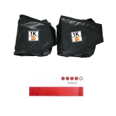 Imagem de Caneleira/Tornozeleira de Peso 1 Kg  Profissional + Mini Band Faixa El