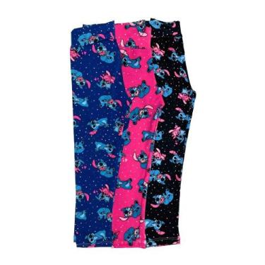 Imagem de Calça Legging Stitch Infantil  Suplex Flanelado, Conforto e Estilo - M
