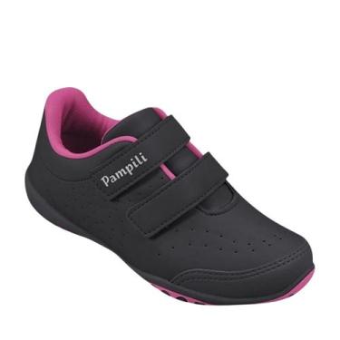 Imagem de Tenis infantil feminino Honey Escolar Preto Pink Pampili, 32
