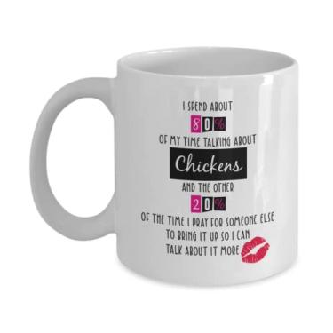 Imagem de SpreadPassion Caneca de café de galinhas, presentes de galinhas, presentes para amantes de galinha, acessórios de galinha para amantes de frango, presentes engraçados de galinha, coisas de frango, ideia de presente de aniversário de Natal