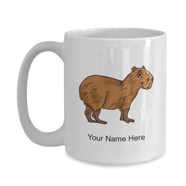 Imagem de Caneca capybar personalizada, copo de café capybar, ideia de presente capybar, copo capybar personalizado, caneca capybar personalizada - caneca de café 425 g