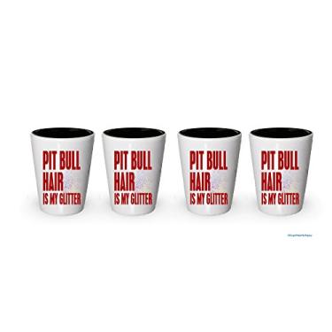 Imagem de Copo de shot Pit Bull Hair is My Glitter - presentes Pit bull (4)