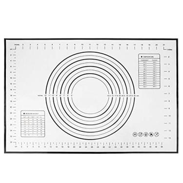 Imagem de QANYEGN Tapete De Silicone Antiaderente, Tapete De Massa De Grau Alimentício, Tapete De Massa Com Balança Para Assar Em Casa(40 * 60cm-preto)
