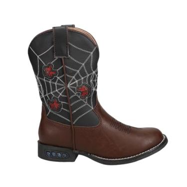 Imagem de Roper Bota Oeste Aranha Light Up (Bebê/Criança pequena), Brown/Black, 9 Toddler