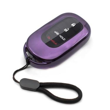 Imagem de MECHCOS Capa compatível com Honda Accord Civic Purple TPU Key Fob 2022 Capa de proteção remota, acessórios de manga de entrada sem chave