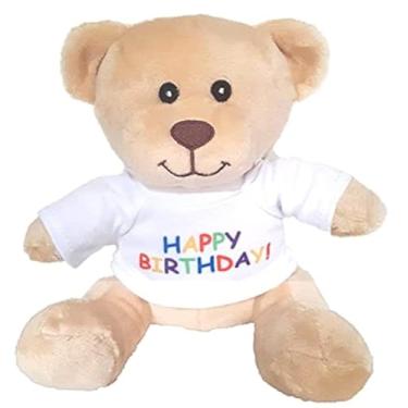 Imagem de Hug-a-BooBoo Feliz Aniversário! Pequeno Ursinho De Pelúcia De Um Super Fofo Ursinho De Pelúcia De 6 Polegadas Com “Feliz Aniversário!” Camiseta Com Mensagem – Ótima Para Presente, Cesta De Presente, L