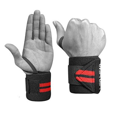 Imagem de Par de Munhequeiras Faixa de Pulso Proteção Treino Straps Powerlifting Crossfit Academia Musculação Lpo Par Pilates Yoga Ginástica Academia Exercícios Saúde Emagrecer