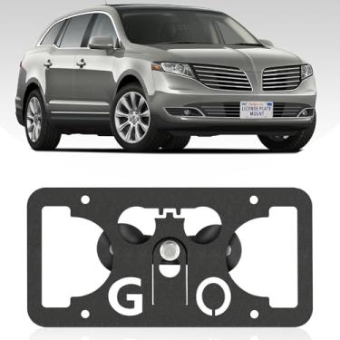 Imagem de Moldura frontal sem furadeira compatível com Lincoln MKT 2010-2019 Suporte de suporte de grade de placa de carro antifurto Capas de etiqueta de carro à prova de ferrugem, acessórios de carro à prova
