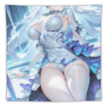 Imagem de LIEGBMEU Tapeçaria sexy de anime menina 152 x 152 cm arte de colcha de parede decoração de tapeçaria caprichosa AF176