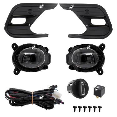 Imagem de Kit Farol de Milha LED Novo Polo 2023 em diante Comfortline Sense TSI MPI Botão modelo Painel