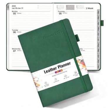 Imagem de Agenda A5 de capa dura 2026, janeiro de 2026 a janeiro de 2026, agenda diária de 12 meses, 14,6 cm x 21,3 cm, agenda semanal e mensal, livro de calendário em espiral, material escolar para trabalho