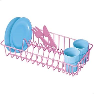 Imagem de Kit Escorredor de Pia + Louças Kids Brinquedo Infantil Zucatoys