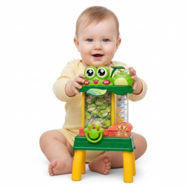 Imagem de Jogo Máquina Sapo Pega Bolinhas, Brinquedo Educativo Infantil Divertido, Jogo de Habilidades, Verde e Amarelo, 31cm x 16.5cm, Premium, Felix Magazine