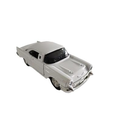 Imagem de Miniatura de carro Chevrolet Bel Air 1957,Colecionável, Escala 1:32, 13cm, com Sistema de Fricção (Branco)