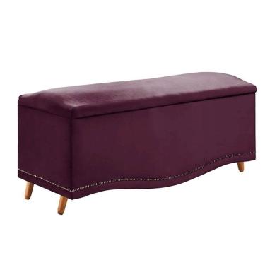 Imagem de Calçadeira Sapateira Baú Holanda 195cm De Largura Veludo Star Confort Roxo