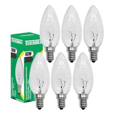 Imagem de Kit 6 Lâmpada Incandescente Taschibra Vela 40w 2700k E14 220v