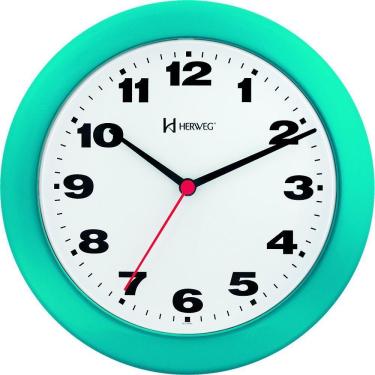 Imagem de Relógio De Parede 21cm Plástico 6103 Herweg Azul