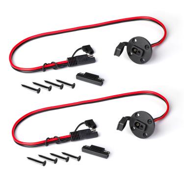 Imagem de Ledvillage 2 peças SAE, soquete lateral, suporte de painel solar de 6,5 m com conector universal de desconexão rápida SAE para carregador de bateria de gerador solar - 12 AWG