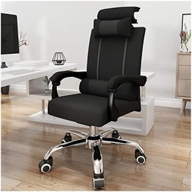 Imagem de Cadeira ergonômica para escritório em casa, cadeira executiva com encosto alto com apoio de braço e encosto de cabeça ajustável, com apoio para os pés retrátil e suporte lombar preto