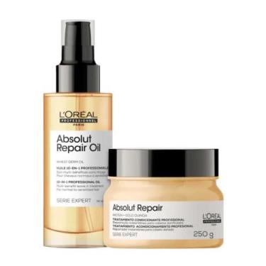 Imagem de Kit loreal absolut repair gold serum 90ml + mascara 250g