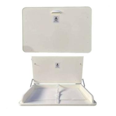 Imagem de Trocador Fraldário Parede Com Amortecedor Cinto Segurança Colchonete - 80cmx53cm Branco