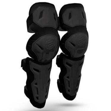 Imagem de Joelheira ASW Image Strap Preto Cross Motocross Trilha