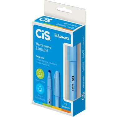 Imagem de Caneta Marca Texto CIS Lumini Azul - Caixa com 12 Unidades - Sertic