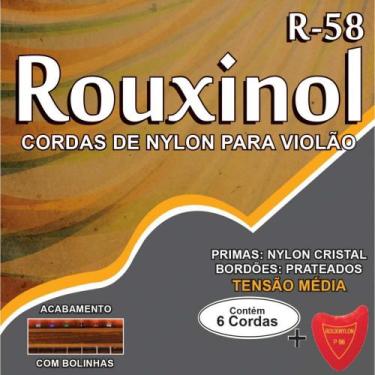 Imagem de Encordoamento para Violão NYLON CRISTAL/PRATEADO com Bolinha - Rouxino