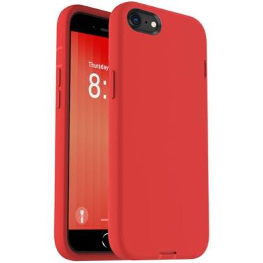 Imagem de ORIbox Capa compatível com iPhone SE 2020, compatível com iPhone 7, capa compatível com iPhone 8, capa fosca translúcida com bordas macias, leve