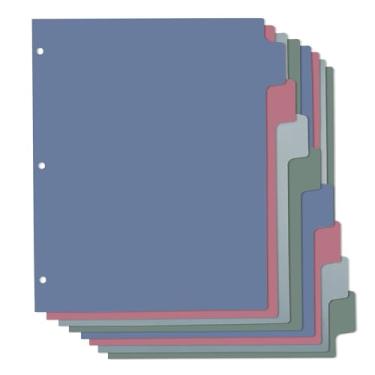 Imagem de Y YOMA Divisores de 3 Argolas Coloridas com Abas, Separadores de Páginas de Papel Tamanho Carta, Separadores de Índice de Fichário Decorativos Fofos para Escritório, Escola e Casa (, Cor Clássica)