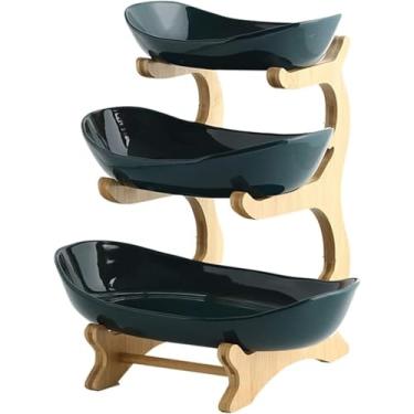 Imagem de Suporte de exibição de bolo Tigela de frutas Criatividade servindo tigelas, conjunto de bandeja de servir frutas, Tigela de frutas multicamadas Expositor de servidor de alimentos Serveware c