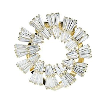 Imagem de Cachecol feminino de cristal com laço de pérola, fivela, suporte para xale, anel, cachecóis, cardigã com clipes circulares abertos, broche multifuncional, joias, Metal Cristal Metal Pérola sintética, Zircônia cúbica