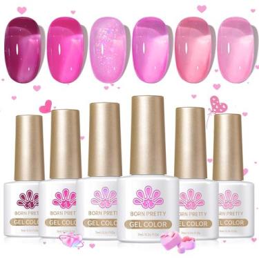 Imagem de Verniz em Gel Born Pretty Jelly Pink Translúcido - 7ml x 6 Unidades