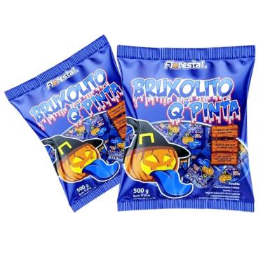 Imagem de Pirulito Halloween Pinta Língua Bruxolito Q Pinta c/ 50u - 2 Pacotes