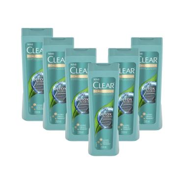Imagem de Kit 6 Shampoos Anticaspa Clear Detox Diário 200ml