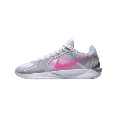 Imagem de Nike Sabrina 2 Tênis de basquete unissex, Branco/Rosa-Cimento Cinza, 11 Women/9.5 Men