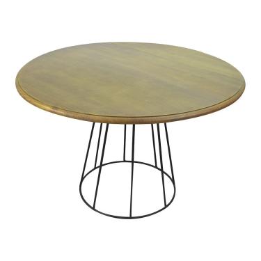 Imagem de Mesa De Jantar Redonda Base De Ferro Telaio Castanho