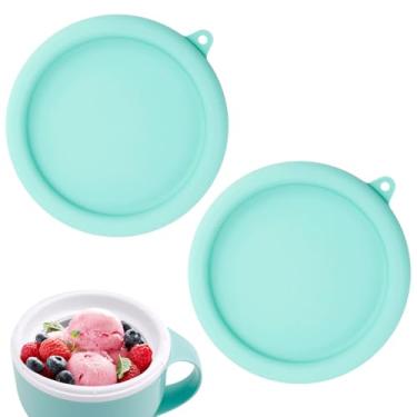 Imagem de 2 peças de tampa de silicone para máquina de sorvete Dash My Mug, tampas de substituição sem BPA de 15 cm, capas de armazenamento à prova de vazamento, seguras para lava-louças, acessórios para