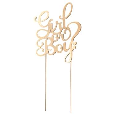 Imagem de NUOBESTY Topo de bolo, enfeite de cupcake dourado para meninas ou meninos, para decoração de bolo, colher de sobremesa para chá de bebê, artigos de festa de aniversário