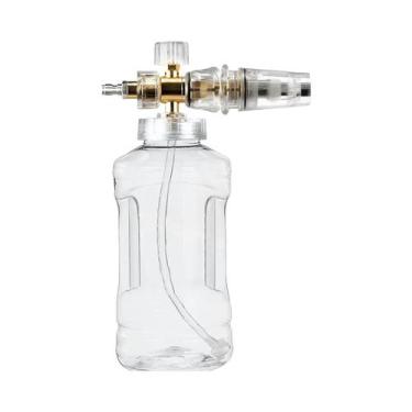 Imagem de Kit Canhão De Espuma Transparente 1L 360 graus Bico Ajustável Giratóri