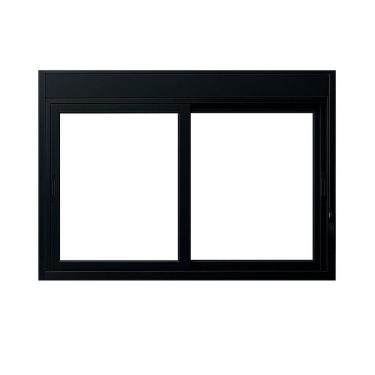 Imagem de Janela Persiana 2 Folhas Vidro Segurança 6cm 200cm x 120cm Fábrica do Alumínio Preto