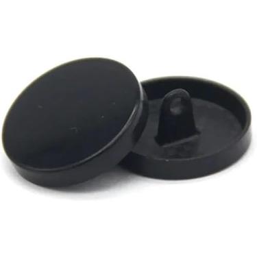 Imagem de Botões de metal de ouro liso redondo clássico para roupas calças de calça de calça blusa de camisola de qualidade mini acessórios de costura por atacado, preto fosco, 15mm 10pcs