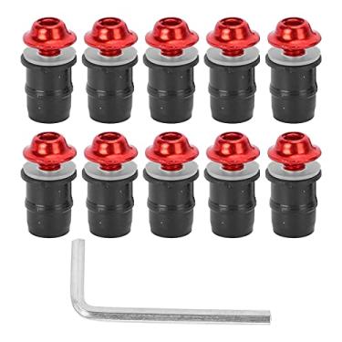 Imagem de Motocicleta Carenagem Tela Parafusos Pára-brisas Parafusos Kit M5x16mm Universal Fit Com Chave para Substituição (A (vermelho))
