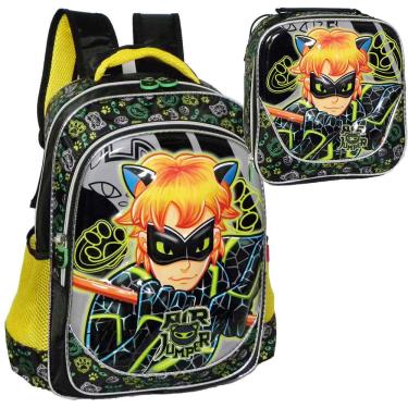 Imagem de Mochila escolar menino + lancheira térmica 3D m3743 vozz gr