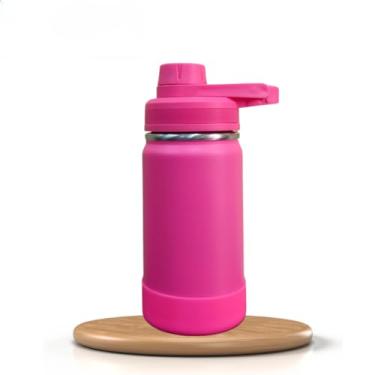 Imagem de Garrafa Térmicacom bota De Silicone Protetora Copo Termico para Cafe Bebidas geladas(Rosa escura-350 ml)