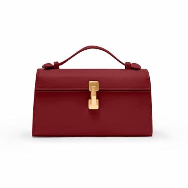 Imagem de Bolsas de mão para mulheres – Alça superior pequena – Bolsa de noite – Bolsa tiracolo ajustável – Couro PU moderno, Vermelho, Clássico