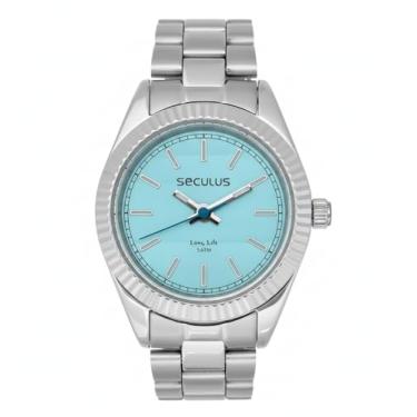 Imagem de Seculus 77245L0SVNA3 - Relógio com Bezel Canelado e Mostrador Texturizado