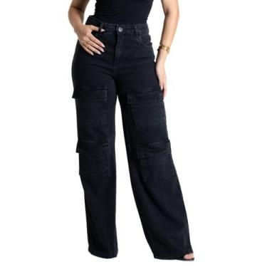 Imagem de Calça Jeans Sawary Wide Leg - 280865 - Preto 38, Preto, 38