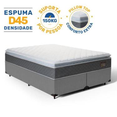 Imagem de Cama Box King Colchão e Espuma D45 Pillow Top Fort Comfort - Hellen, C