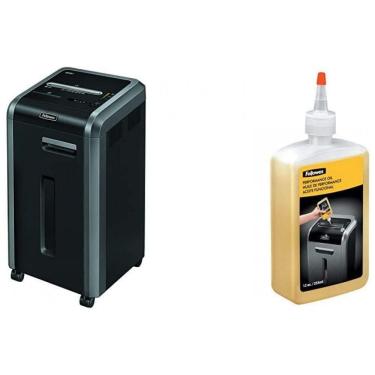 Imagem de Fragmentadora de Papel 20 Folhas com Corte Transversal e Óleo, 110V, Fellowes Powershred 225Ci, Preta